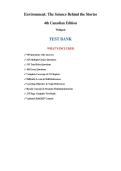 Test Bank - Environment&colon; The Science Behind the Stories&comma; 4th Canadian Edition Withgott
