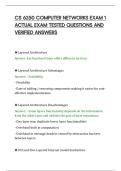 CS 6250 COMPUTER NETWORKS EXAM 1&NewLine;ACTUAL EXAM TESTED QUESTIONS AND&NewLine;VERIFIED ANSWERS&NewLine;
