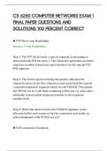 CS 6250 COMPUTER NETWORKS EXAM 1&NewLine;FINAL PAPER QUESTIONS AND&NewLine;SOLUTIONS 100 PERCENT CORRECT&NewLine;