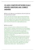 CS 6250 COMPUTER NETWORKS EXAM 1&NewLine;UPDATED QUESTIONS AND CORRECT&NewLine;ANSWERS