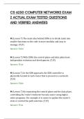 CS 6250 COMPUTER NETWORKS EXAM&NewLine;2 ACTUAL EXAM TESTED QUESTIONS&NewLine;AND VERIFIED ANSWERS