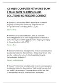 CS 6250 COMPUTER NETWORKS EXAM&NewLine;2 FINAL PAPER QUESTIONS AND&NewLine;SOLUTIONS 100 PERCENT CORRECT