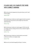 CS 6250 QUIZ 2 20 COMPLETE TEST PAPER&NewLine;WITH CORRECT ANSWERS
