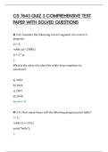 CS 7643 QUIZ 3 COMPREHENSIVE TEST&NewLine;PAPER WITH SOLVED QUESTIONS