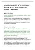 CS6250 COMPUTER NETWORKS EXAM 1&NewLine;ACTUAL SCRIPT WITH 100 PERCENT&NewLine;CORRECT ANSWERS&NewLine;