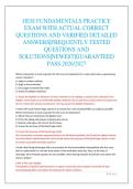 HESI FUNDAMENTALS PRACTICE&NewLine;EXAM WITH ACTUAL CORRECT&NewLine;QUESTIONS AND VERIFIED DETAILED&NewLine;ANSWERS&vert;FREQUENTLY TESTED&NewLine;QUESTIONS AND&NewLine;SOLUTIONS&vert;NEWEST&vert;GUARANTEED&NewLine;PASS 2026&sol;2027