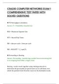 CS6250 COMPUTER NETWORKS EXAM 1&NewLine;COMPREHENSIVE TEST PAPER WITH&NewLine;SOLVED QUESTIONS&NewLine;