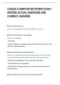 CS6250 COMPUTER NETWORKS EXAM 1&NewLine;UPDATED ACTUAL QUESTIONS AND&NewLine;CORRECT ANSWERS&NewLine;
