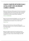 CS6250 COMPUTER NETWORKS EXAM 2&NewLine;ACTUAL SCRIPT WITH 100 PERCENT&NewLine;CORRECT ANSWERS&NewLine;