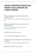 CS6250 COMPUTER NETWORKS EXAM 2&NewLine;UPDATED ACTUAL QUESTIONS AND&NewLine;CORRECT ANSWERS