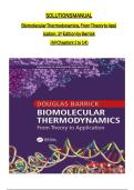 Solutions Manual For Biomolecular Thermodynamics From Theory to Application 1st Edition By Douglas Barrick