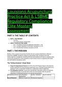 2026&sol;2027 LSBME Louisiana Acupuncture Practice Act Exam Mastery &vert; Elite QA Test Bank & Rationales