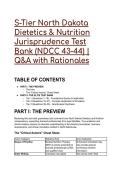 2026&sol;2027 S-Tier North Dakota Dietetics & Nutrition Jurisprudence Test Bank &lpar;NDCC 43-44&rpar; &vert; Q&A with Rationales