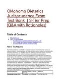 Oklahoma Dietetics Jurisprudence Exam Test Bank 2026&sol;2027 &vert; S-Tier Prep &lpar;Q&A with Rationales&rpar;