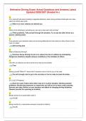 Defensive Driving Exam&vert; Actual Questions and Answers Latest&NewLine;Updated 2026&sol;2027 &lpar;Graded A&plus;&rpar;