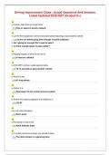 Driving Improvement Class &vert; Actual Questions And Answers&NewLine;Latest Updated 2026&sol;2027 &lpar;Graded A&plus;&rpar;