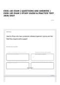 EXSS-183 EXAM 2 QUESTIONS AND ANSWERS &vert; EXSS-183 EXAM 2 STUDY GUIDE & PRACTICE TEST 2026&sol;2027