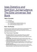2026&sol;2027 S-Tier Iowa Dietetics & Nutrition Jurisprudence Test Bank &vert; Q&A with In-Depth Mentor Analysis & Rationale
