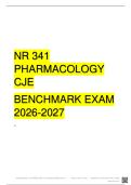 NR 341 Pharmacology CJE Benchmark Exam 2026 &ndash; Chamberlain University &ndash; Complete Practice Exam Questions&NewLine;