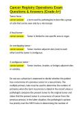 Cancer Registry Operations Exam Questions & Answers &lpar;Grade A&plus;&rpar;&period;docx&NewLine;&NewLine;