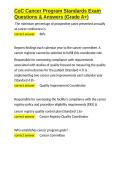 CoC Cancer Program Standards Exam Questions & Answers &lpar;Grade A&plus;&rpar;&period;docx&NewLine;&NewLine;