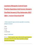 Louisiana Mosquito Control Exam &NewLine;Practice Questions And Correct Answers &NewLine;&lpar;Verified Answers&rpar; Plus Rationales 2027 &NewLine;Q&A &vert; Instant Download Pdf