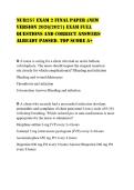 NUR257 EXAM 2 FINAL PAPER &lpar;NEW&NewLine;VERSION 2026&sol;2027&rpar; EXAM FULL&NewLine;QUESTIONS AND CORRECT ANSWERS&NewLine;ALREADY PASSED&period; TOP SCORE A&plus;
