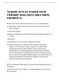 NUR280 ACTUAL PAPER &lpar;NEW&NewLine;VERSION 2026&sol;2027&rpar; SOLUTIONS&NewLine;GRADED A&plus;