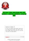 ISYE 6501 FINAL QUIZ EXAM AND 100&percnt; &NewLine;CORRECT &vert; VERIFIED ANSWERS &vert; UPDATED &NewLine;2026 