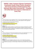 SWRCB WATER TREATMENT OPERATOR CERTIFICATION EXAMINATION GRADE II EXAM PRACTICE QUESTIONS AND CORRECT ANSWERS &lpar;VERIFIED ANSWERS&rpar; PLUS RATIONALES&vert; INSTANT DOWNLOAD PDF