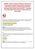 SWRCB WATER TREATMENT OPERATOR CERTIFICATION EXAMINATION GRADE III PRACTICE EXAM QUESTIONS AND CORRECT ANSWERS &lpar;VERIFIED ANSWERS&rpar; PLUS RATIONALES&vert; INSTANT DOWNLOAD PDF