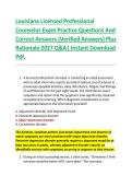 Louisiana Licensed Professional &NewLine;Counselor Exam Practice Questions And &NewLine;Correct Answers &lpar;Verified Answers&rpar; Plus &NewLine;Rationale 2027 Q&A&vert; Instant Download &NewLine;Pdf&period; 