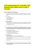 CSET Spanish Subtest IV Actual 2026 &sol; 2027 Questions with Verified Answers Grade A&plus; Guarantee&NewLine;