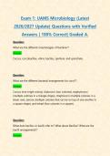 Exam 1&colon; UAMS Microbiology &lpar;Latest 2026&sol;2027 Update&rpar; Questions with Verified Answers &vert; 100&percnt; Correct&vert; Graded A&period;