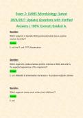 Exam 2&colon; UAMS Microbiology &lpar;Latest 2026&sol;2027 Update&rpar; Questions with Verified Answers &vert; 100&percnt; Correct&vert; Graded A&period;