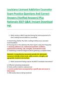 Louisiana Licensed Addiction Counselor &NewLine;Exam Practice Questions And Correct &NewLine;Answers &lpar;Verified Answers&rpar; Plus &NewLine;Rationale 2027 Q&A&vert; Instant Download &NewLine;Pdf&period; 