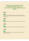 Cybersecurity Architecture AND&NewLine;Engineering TEST Questions&NewLine;and Answers Verified Solutions Latest&NewLine;Update