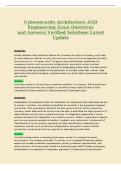 Cybersecurity Architecture AND&NewLine;Engineering Exam Questions&NewLine;and Answers Verified Solutions Latest&NewLine;Update