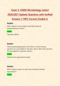 Exam 3&colon; UAMS Microbiology &lpar;Latest 2026&sol;2027 Update&rpar; Questions with Verified Answers &vert; 100&percnt; Correct&vert; Graded A&period;