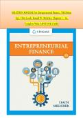 SOLUTION MANUAL For Entrepreneurial Finance&comma; 7th Edition &NewLine;by J&period; Chris Leach&comma; Ronald W&period; Melicher&comma; Chapters 1 - 16&comma;  &NewLine;Complete With CAPSTONE CASES 