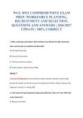WGU D522 COMPREHENSIVE EXAM&NewLine;PREP&colon; WORKFORCE PLANNING&comma;&NewLine;RECRUITMENT AND SELECTION&period;&NewLine;QUESTIONS AND ANSWERS &vert; 2026&sol;2027&NewLine;UPDATE &vert; 100&percnt; CORRECT