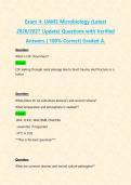 Exam 4&colon; UAMS Microbiology &lpar;Latest 2026&sol;2027 Update&rpar; Questions with Verified Answers &vert; 100&percnt; Correct&vert; Graded A&period;