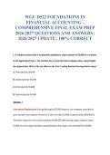 WGU D522 FOUNDATIONS IN&NewLine;FINANCIAL ACCOUNTING -&NewLine;COMPREHENSIVE FINAL EXAM PREP&NewLine;2026&sol;2027 QUESTIONS AND ANSWERS &vert;&NewLine;2026&sol;2027 UPDATE &vert; 100&percnt; CORRECT