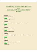 D&D Driving School EXAM Questions&NewLine;and&NewLine;Answers Verified Solutions Latest&NewLine;Update