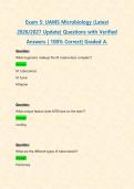 Exam 5&colon; UAMS Microbiology &lpar;Latest 2026&sol;2027 Update&rpar; Questions with Verified Answers &vert; 100&percnt; Correct&vert; Graded A&period;