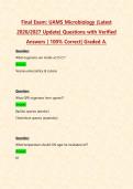 UAMS Microbiology Exams 1&comma;2&comma;3&comma;4&comma;5 & Final PACKAGE DEAL&vert; BUNDLE contains the Latest exam questions  with Verified Answers for University of Arkansas for Medical Sciences &lpar;UAMS&rpar; - Everything you need to pass is here&excl;&excl;