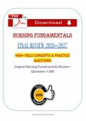 Nursing Fundamentals Final Review &lpar;PDF&rpar; &vert; &lpar;2026&rpar; Practice Questions &vert; Chamberlain