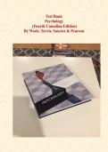 Psychology Canadian 4th Edition Test Bank &vert; Wade&comma; Tavris&comma; Saucier & Pearson &vert; 670 Exam Questions with Answers & Detailed Rationales &vert; Instant Download PDF