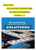 Solution Manual  &NewLine;Accounting What The Numbers Mean  &NewLine;13th Edition by David Marshall  &NewLine;All Chapters 1 - 16 