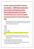 Florida Underground Utility Contractor &NewLine;Examination &mdash; DBPR Newest Evaluated &NewLine;Exam Practice 120 Questions 20 26&NewLine;2027&vert;Original Questions & An Swers &NewLine;&vert;Detailed Rationales &vert;Hinted Complete &NewLine;Exam Prep Grad Ed A&plus;&ast;Instant Download &NewLine;Pdf&ast;